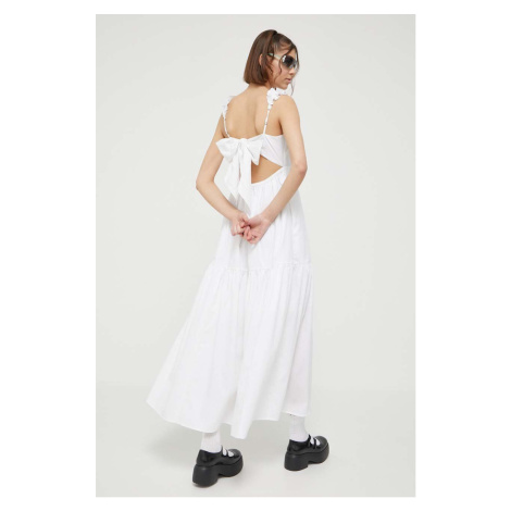 Šaty Abercrombie & Fitch biela farba, maxi, áčkový strih