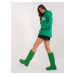 Green women's oversize hooded sweater