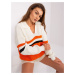 Ecru-orange oversize sweater with wool