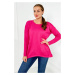 Sweater with fuchsia-colored front pockets