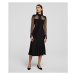 Šaty Karl Lagerfeld Lace & Silk Midi Dress Čierna