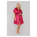 Women's dressing gown Impresja with short sleeves - burgundy