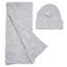 Recycled base set of hat and scarf in heather grey