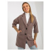 Hnedý kabát s úzkymi rukávmi TW-PL-BI-2021799.51-brown