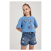 DEFACTO Girls Yale University Relax Fit Crew Neck Short Sleeve T-Shirt