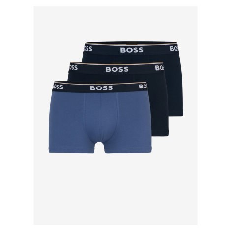 Súprava troch pánskych boxeriek v modrej a čiernej farbe BOSS Hugo Boss