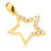 Zlatý prívesok 585 - veľká hviezda s brúsenými zirkónmi na troch cípoch