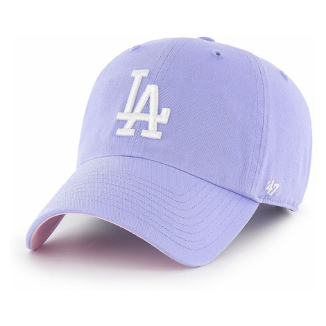 Čiapka 47brand Los Angeles Dodgers fialová farba, s nášivkou 47 Brand