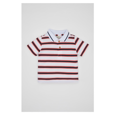 DEFACTO Baby Boy Striped Pique Short Sleeve Polo T-Shirt