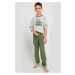 Chlapčenské pyžamo Taro Sammy - bavlna Sivá