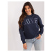 Sweatshirt in navy blue with colorful lettering