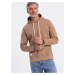 Ombre Men's kangaroo hooded sweatshirt - brown