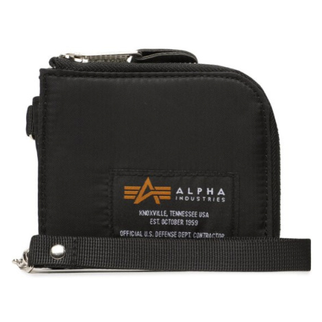 Alpha Industries Veľká pánska peňaženka Label Wallet 108957 Čierna