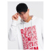 Ombre Men's non-stretch kangaroo sweatshirt with hood and print - white