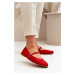 Flat ballerinas with belt eco suede red tirilina