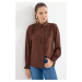 Bigdart 20223 Frilled Long Sleeve Shirt - Brown