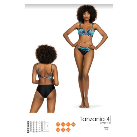 Dámske dvojdielne plavky S940TN4 1 Tanzania 4 čierne/mix - Self černá- MIX barev