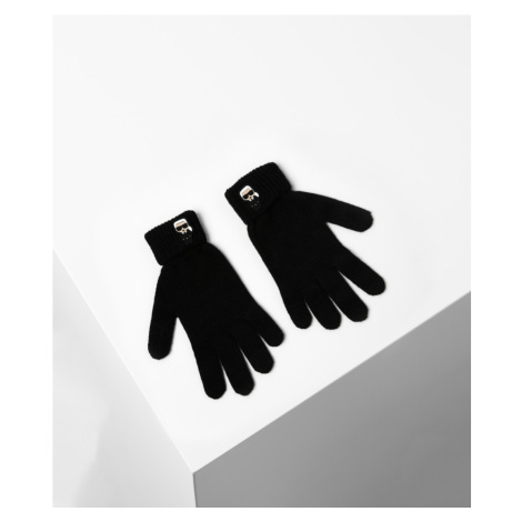 Rukavice Karl Lagerfeld K/Ikonik Patch Knit Glove Čierna