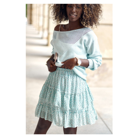 Delicate miniskirt with mint ruffles FASARDI