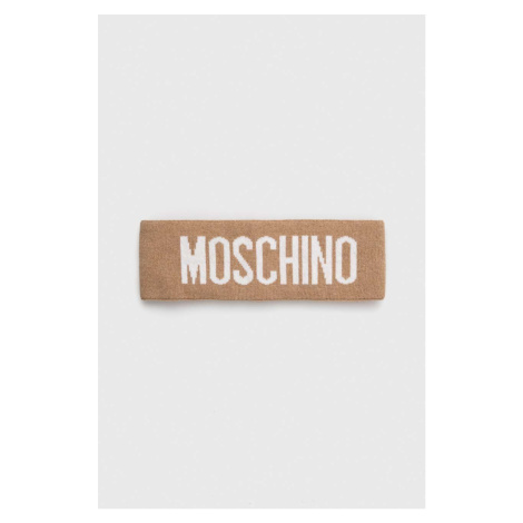 Bavlnená čelenka Moschino hnedá farba