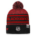 Chicago Blackhawks zimná čiapka Authentic Pro Rink Heathered Cuffed Pom Knit