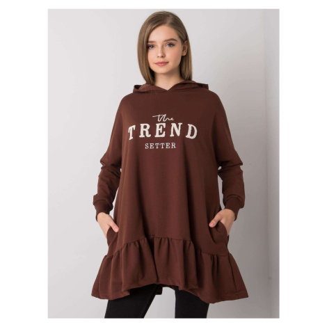 Dark brown sweatshirt with frills