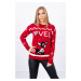 Christmas sweater with red lettering
