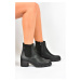 Fox Shoes Women's Black Short Heeled Boots