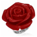 Prsteň z ocele - červená vykvitnutá ruža zo živice - Veľkosť: 52 mm