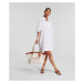 Šaty Karl Lagerfeld Sslv Embroidery Shirt Dress White