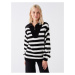 LC Waikiki Women's High Neck Striped Long Sleeve Knitwear Sweater