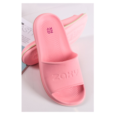 Ružové gumené šľapky Leveza Pop Slide Zaxy