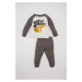 DEFACTO Baby Boy Lion Printed Long Sleeve Cotton Pajama Set