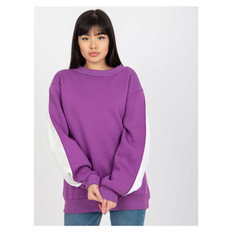 Purple hoodie with slits on the sleeves
