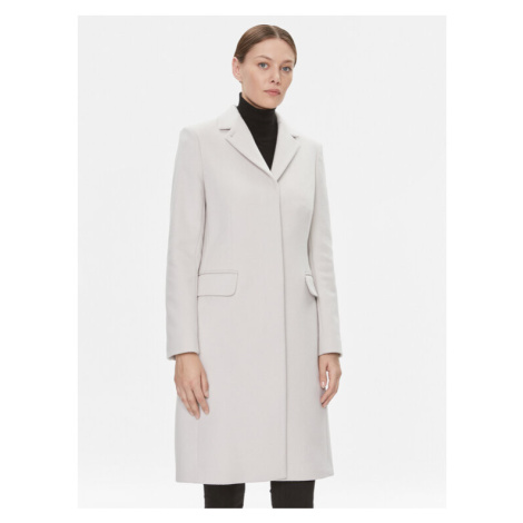 Calvin Klein Vlnený kabát Essential K20K206877 Écru Regular Fit