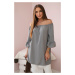 Spanish blouse with ruffles on the sleeve of gray color