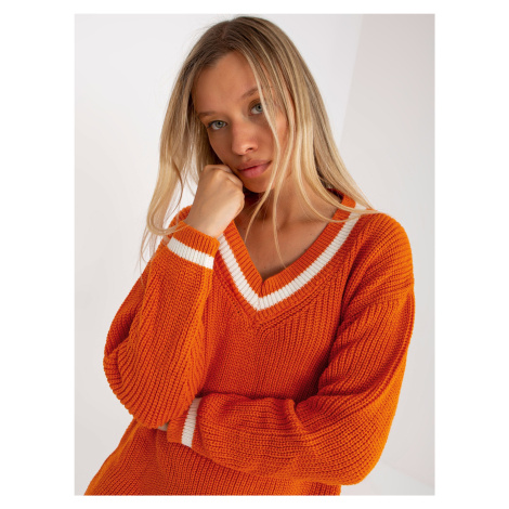 Dámsky sveter LC SW 8023 tmavo oranžový jedna