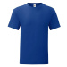 Blue Iconic Combed Cotton T-shirt with Fruit of the Loom Sleeve