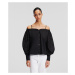 Blúzka Karl Lagerfeld Off Shoulder Embroidery Top Black