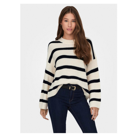 Black and cream women's striped sweater JDY Justy - Women
