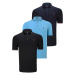 TRIPLE SET T8586 DEWBERRY MEN'S T-SHIRT-BLACK-NAVY-LIGHT BLUE