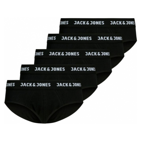 Jack&Jones 5 PACK - pánske slipy JACSOLID 12175102 Black M Jack & Jones