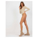 Béžové jednofarebné body s výstrihom do V EM-BO-ES-21-590.77-beige