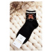 Patterned Women's Socks With Teddy Bears, Black