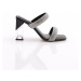 DGN 2025 Women's Double Striped Heeled Evening Dress Slippers