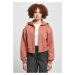 Women's Short Oversized Terracotta Zipper Jacket