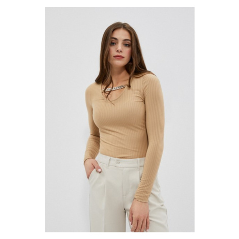 Ribbed knit blouse with chain Moodo