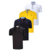 QUAD SET T8582 DEWBERRY MENS T-SHIRT-BLACK-WHITE-NAVY BLUE-YELLOW