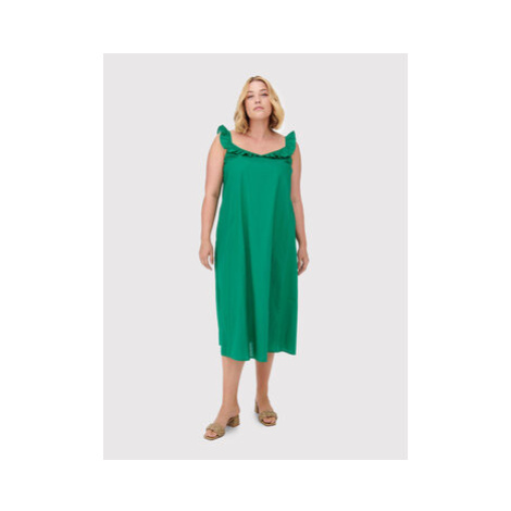 ONLY Carmakoma Každodenné šaty Ally 15262056 Zelená Regular Fit