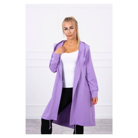 Cardigan with oversize print in purple color